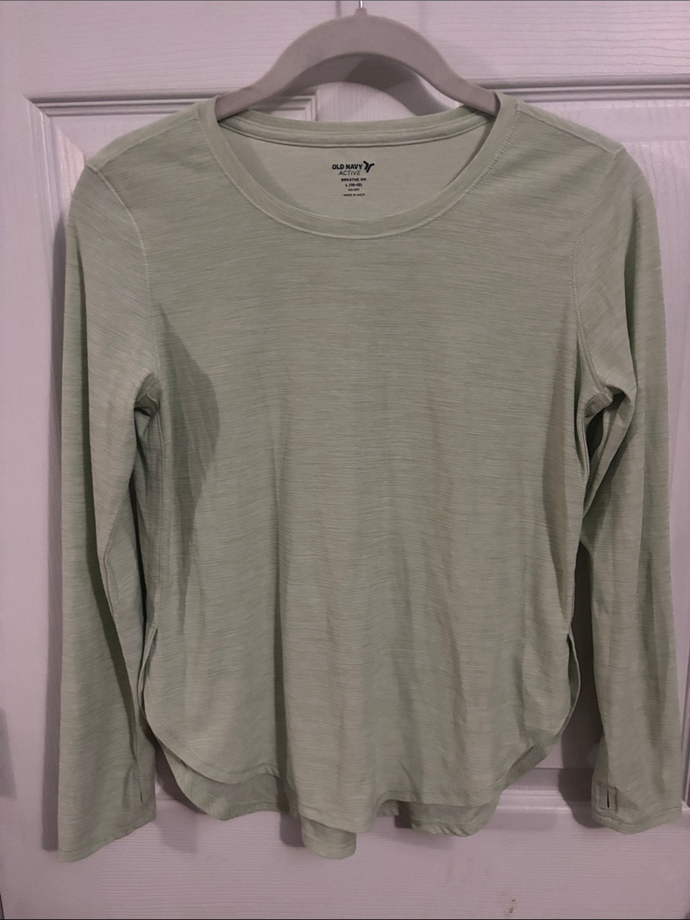 Old Navy Mint Green Long Sleeve Crewneck Top